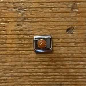 Italian Modular Link Charm - Basketball - stainless steel 9mm